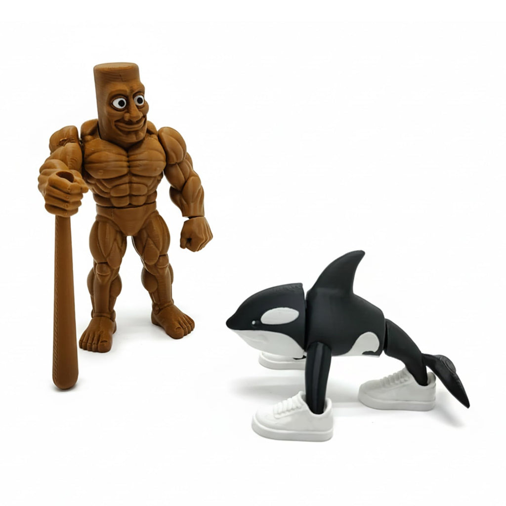 Italian Brainrot Toys, Large Poseable Italian Brainrot Toys, Brainrot Action Figures for Kids, Steal a Brainrot for Fun Desk Display, Collecting & Parent‑Child Playtime Gifts (2Pcs)