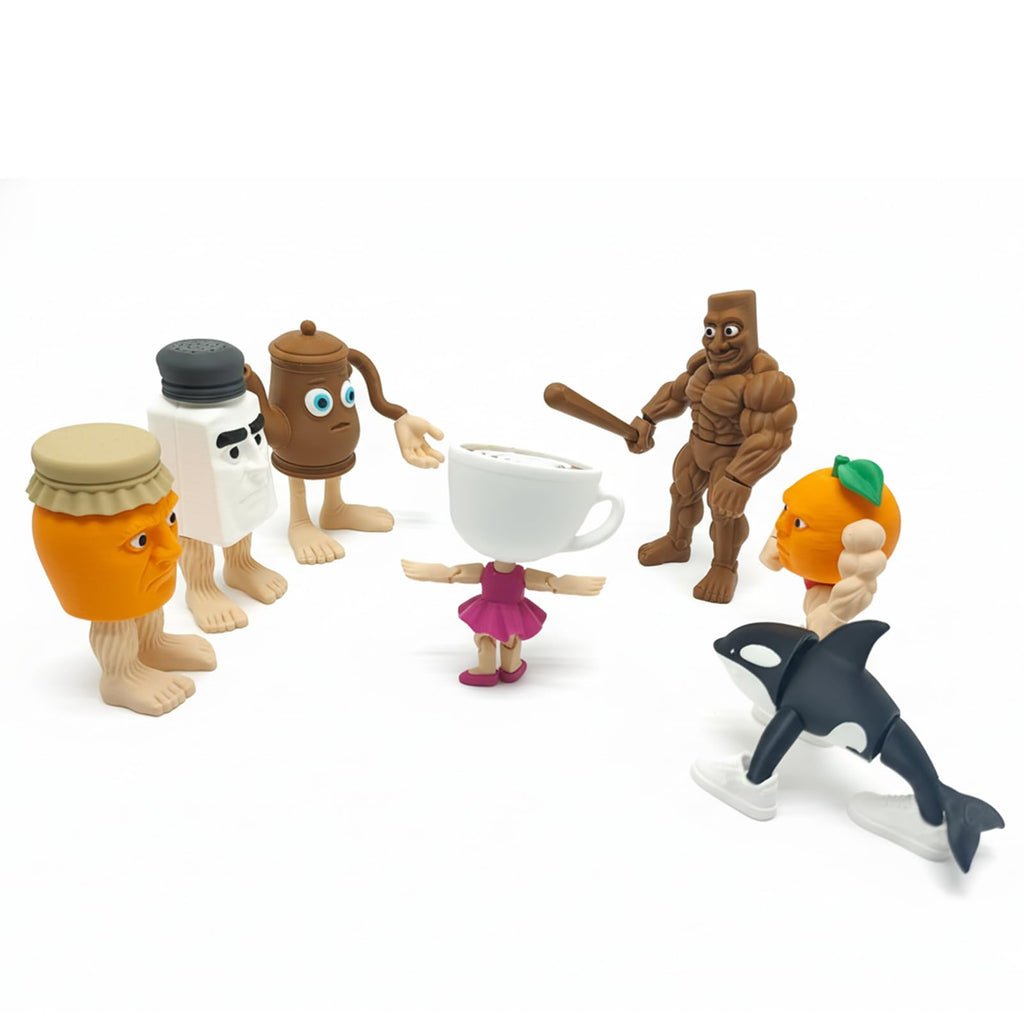 Italian Brainrot Toys, Large Poseable Italian Brainrot Toys, Brainrot Action Figures for Kids, Steal a Brainrot for Fun Desk Display, Collecting & Parent‑Child Playtime Gifts (2Pcs)