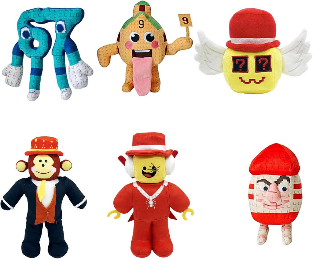 Steal A Brainrot Plushies Toy Soft Brainrot Stuffed Animal Pillows Los Tralaleritos Plush Figures for Home Sofa Bed Decor Throw Pillows (Brainrot Plush-F)