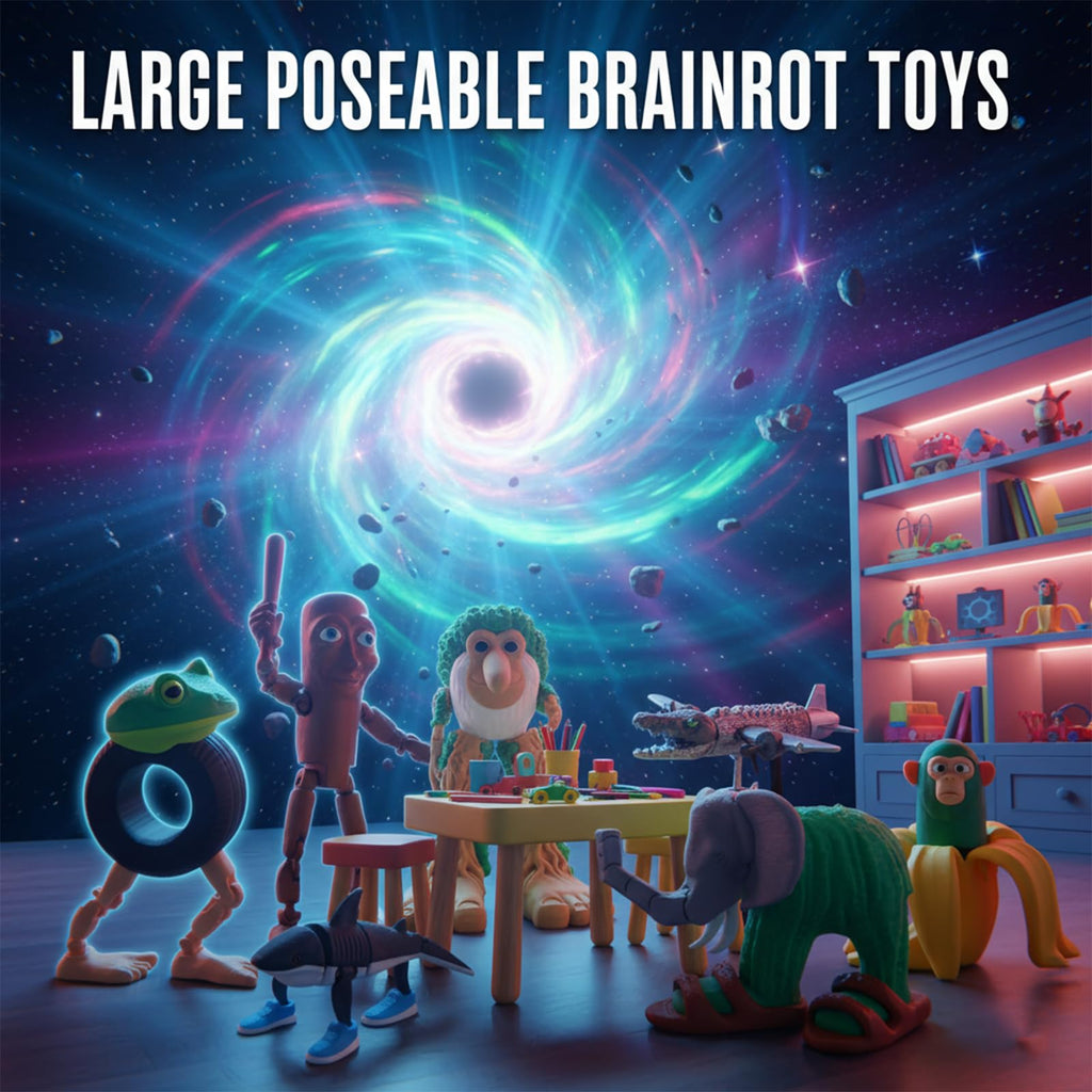Italian Brainrot Toys, Large Poseable Italian Brainrot Toys, Brainrot Action Figures for Kids, Steal a Brainrot for Fun Desk Display, Collecting & Parent‑Child Playtime Gifts (2Pcs)