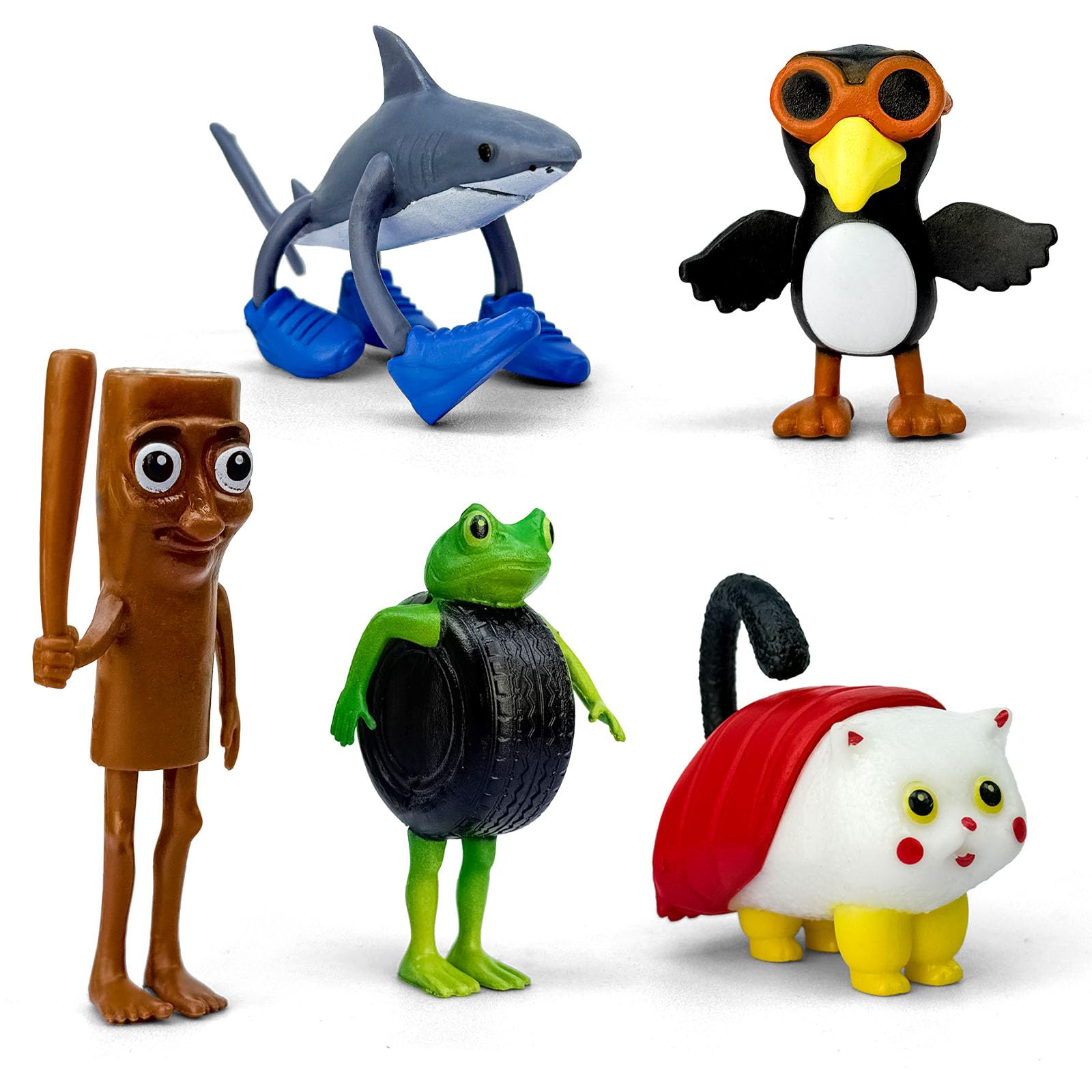 8Pcs Italian Brainrot Action Figures,Tralalero Travala Toy Set Tralalero Travala,Tung Tung Tung Sahur, Brr Brr Patapim - Brainrot fidget Toys,Decorations Gifts for Office Room Figurine Decor (1PCS-A)