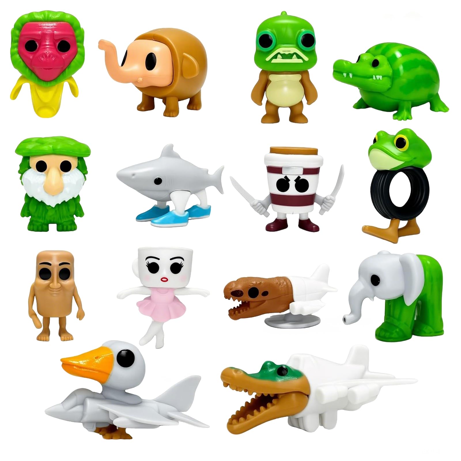 8PCS Italian Brainrot Action Figure,Tralalero Tralala Figures Toys Tung Tung Tung Sahur, BRR BRR Patapim,Brainrot Meme Shark Collectible Animals Figurine Doll Gifts