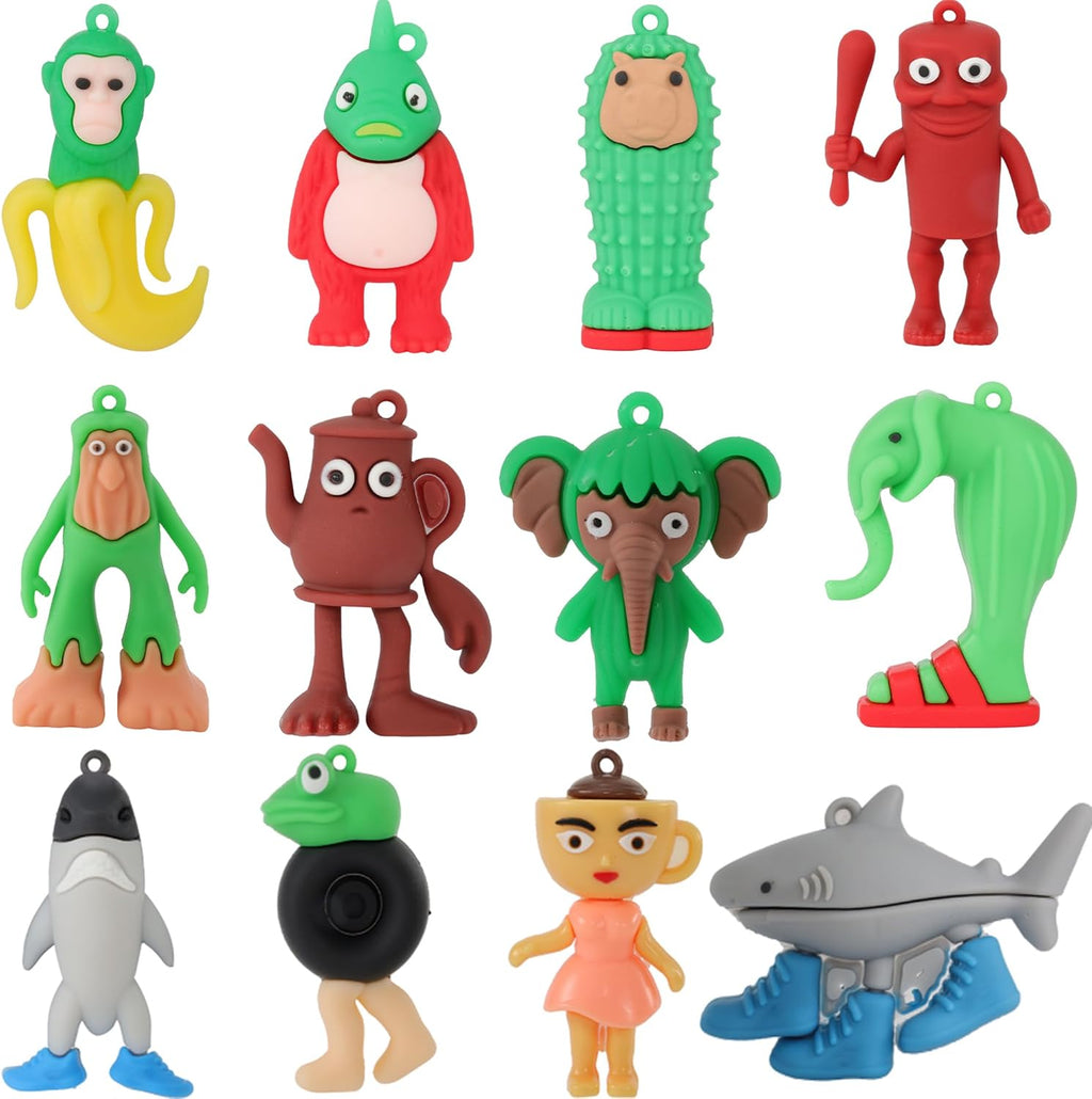 12 PCS Italian Brainrot Toys, Tralalero Tralala Action Figure, Steal a Brainrot Meme Shark Figures Toys 2.5in, Funny Animals, Unique Key Chain Decor Gifts for Fans Office Room Figurine Decorative Dolls