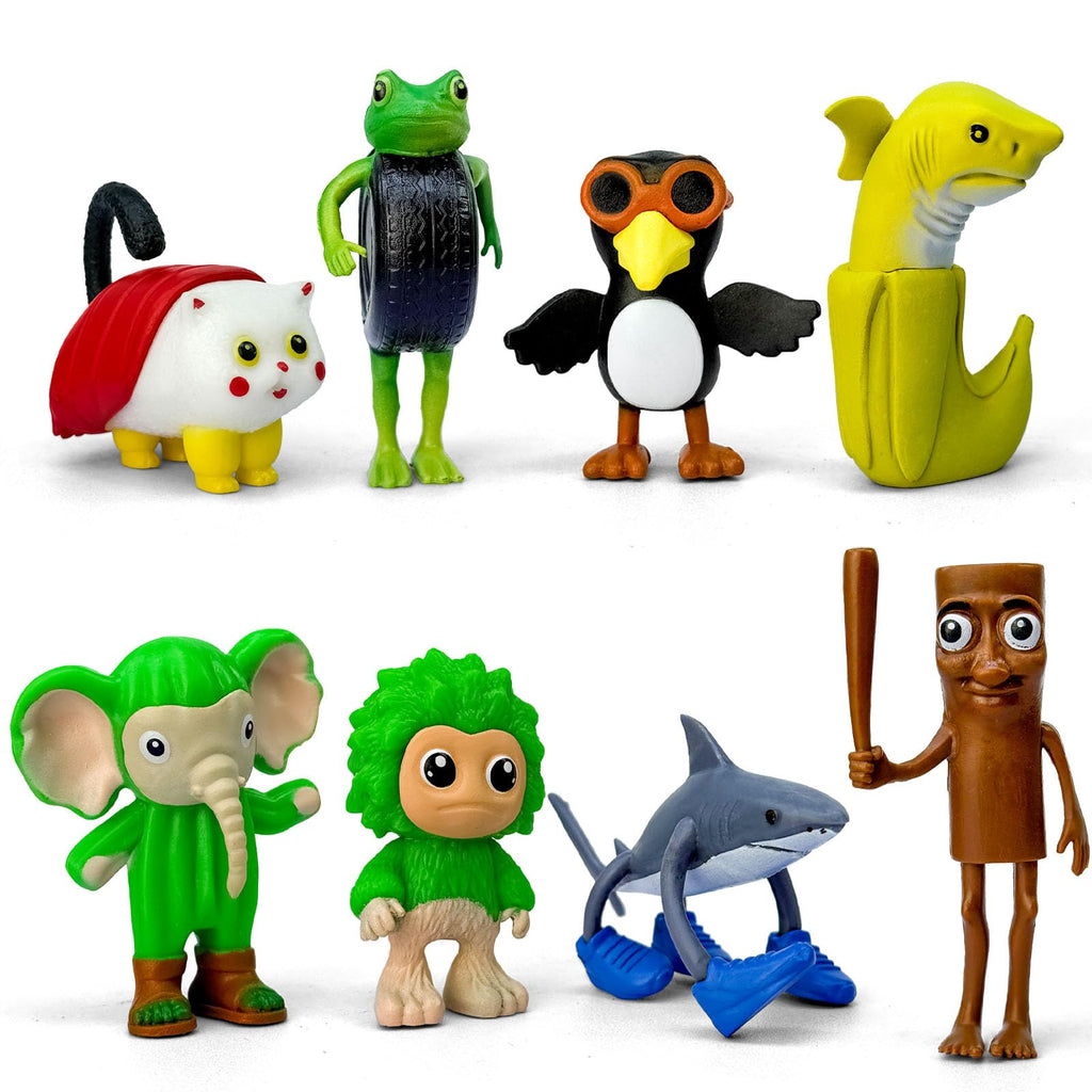 8Pcs Italian Brainrot Action Figures,Tralalero Travala Toy Set Tralalero Travala,Tung Tung Tung Sahur, Brr Brr Patapim - Brainrot fidget Toys,Decorations Gifts for Office Room Figurine Decor (1PCS-A)