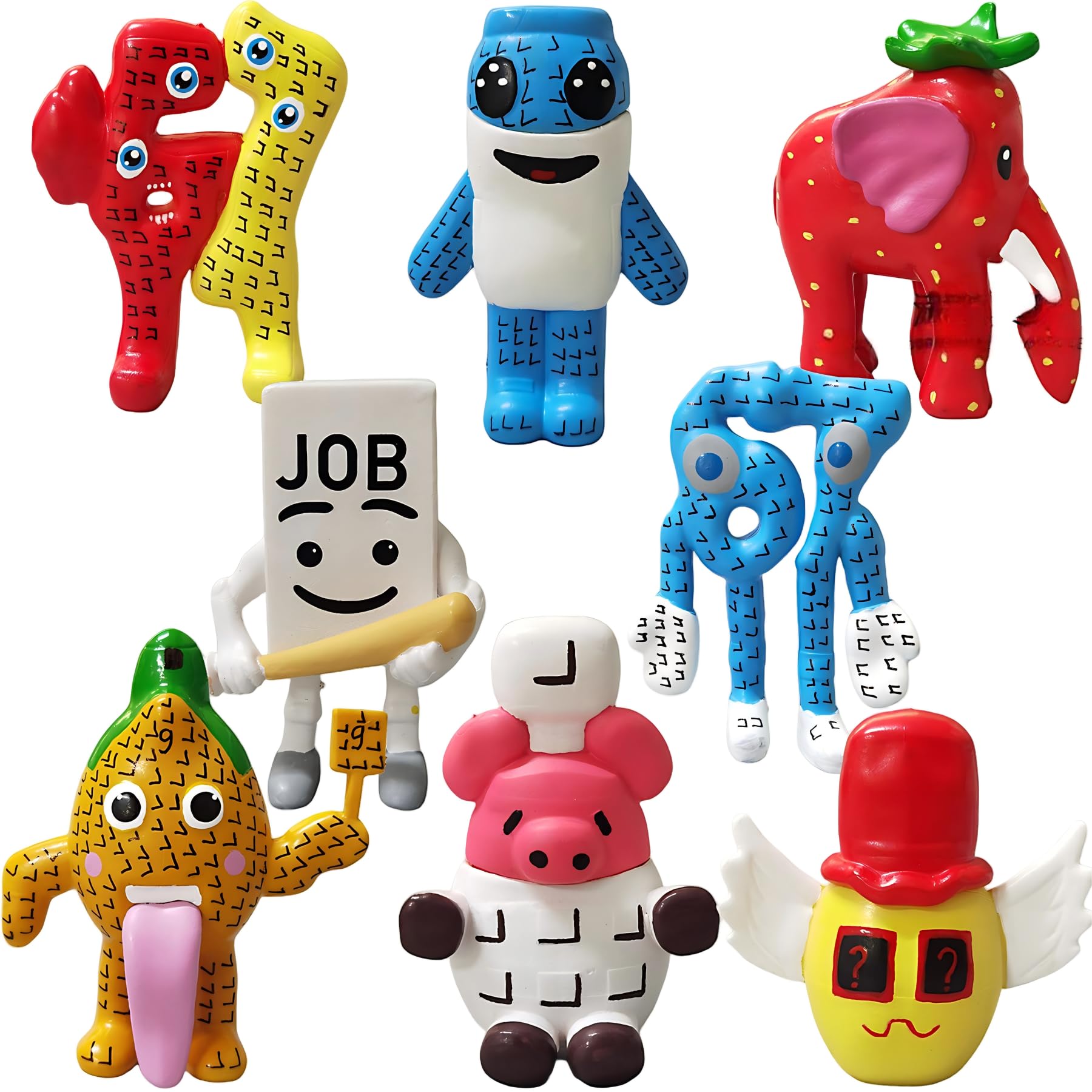 Steal a Brainrot 67 Meme Collectible Figure, Colorful Art Toy Desk Décor, Creative Display Ornament for Home & Office, Flexible Mini Character Statue (4pcs)