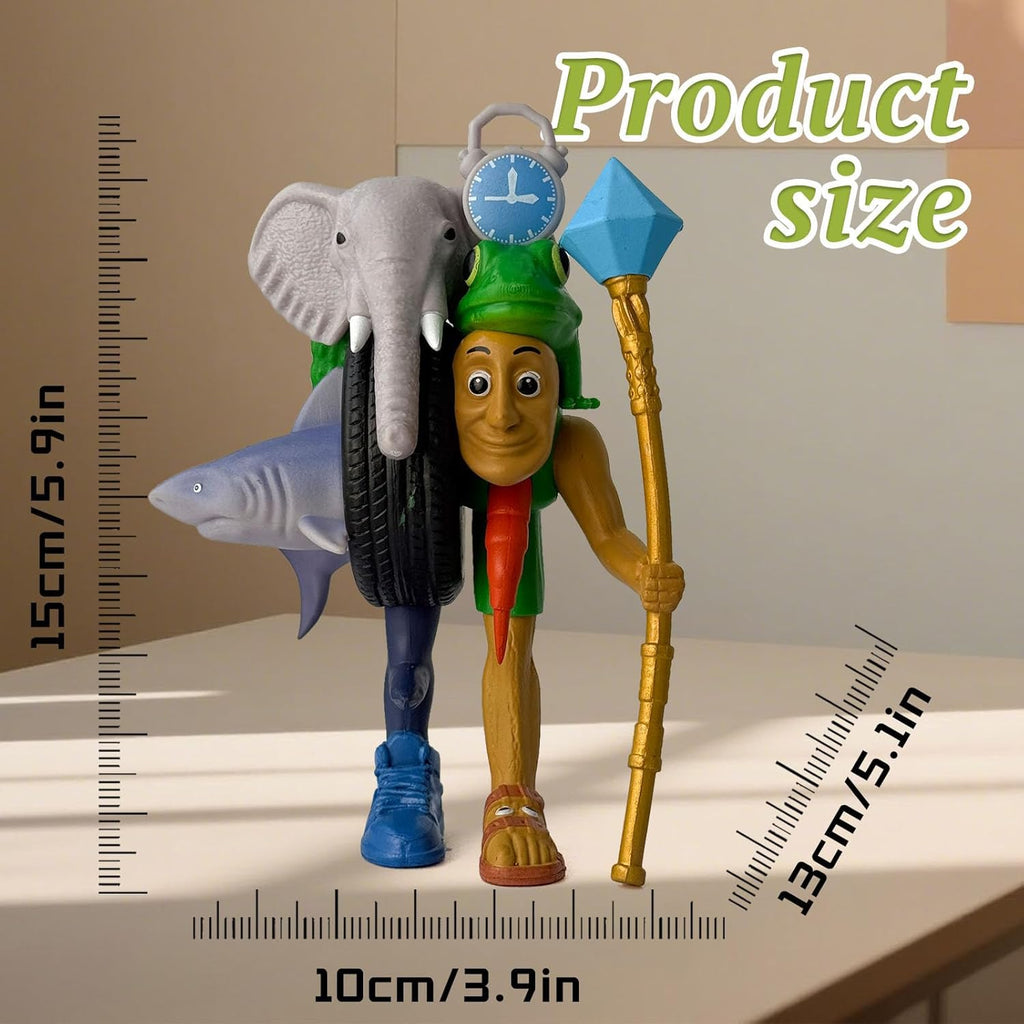 8Pcs Italian Brainrot Action Figures,Tralalero Travala Toy Set Tralalero Travala,Tung Tung Tung Sahur, Brr Brr Patapim - Brainrot fidget Toys,Decorations Gifts for Office Room Figurine Decor (1PCS-A)