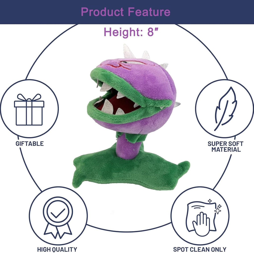 Dyharnsty Plants vs Zombies Plush Toys Chomper Plant Soft Figure Dolls, Plants vs Zombies Toys PVZ Plush 1 2 Set(Chomper)
