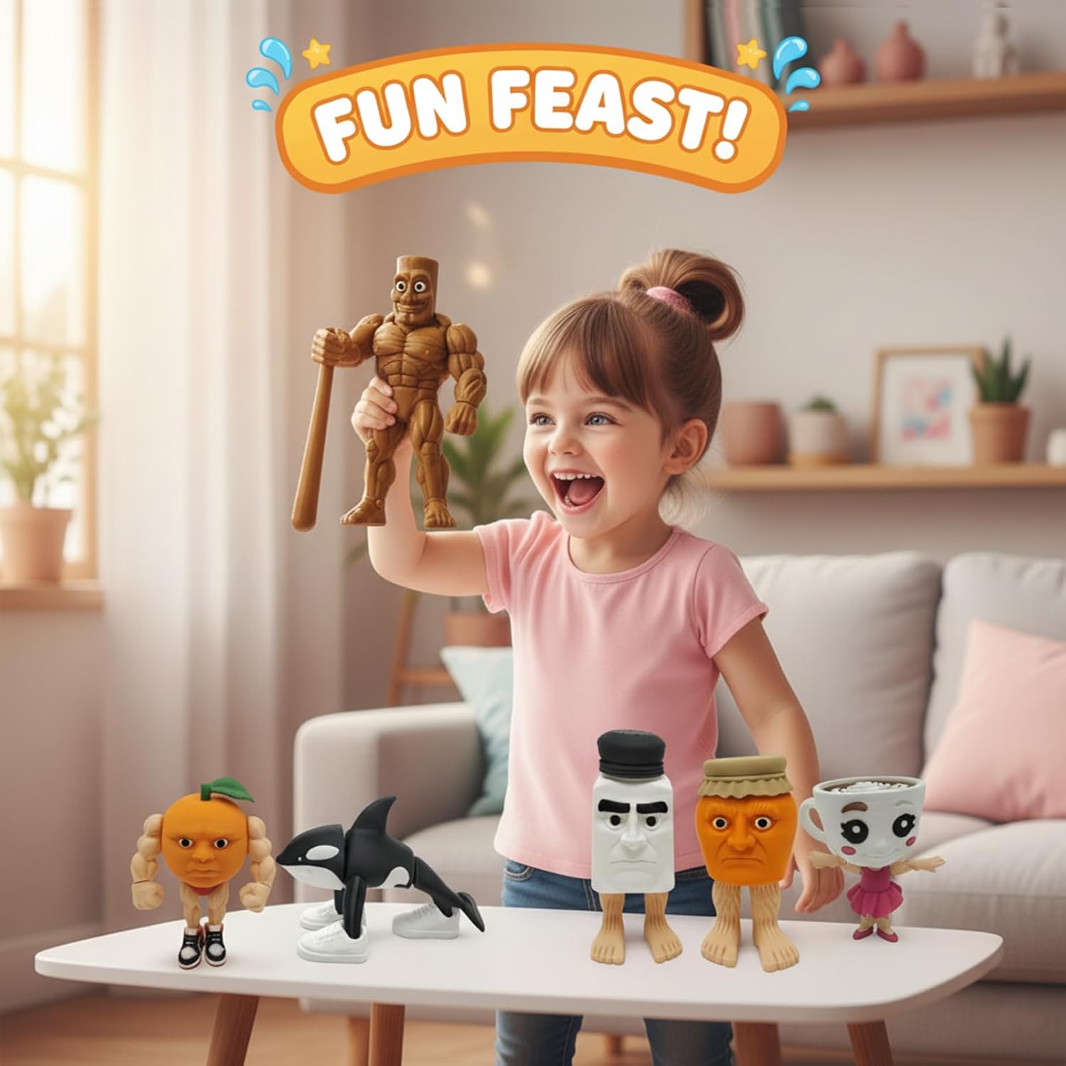 Brainrot Toys,Large Poseable Italian Brainrot Toys,Brainrot Action Figures for Kids,Steal a Brainrot for Fun Desk Display, Collecting & Parent‑Child Playtime Gifts (Udin Din Din Dun)