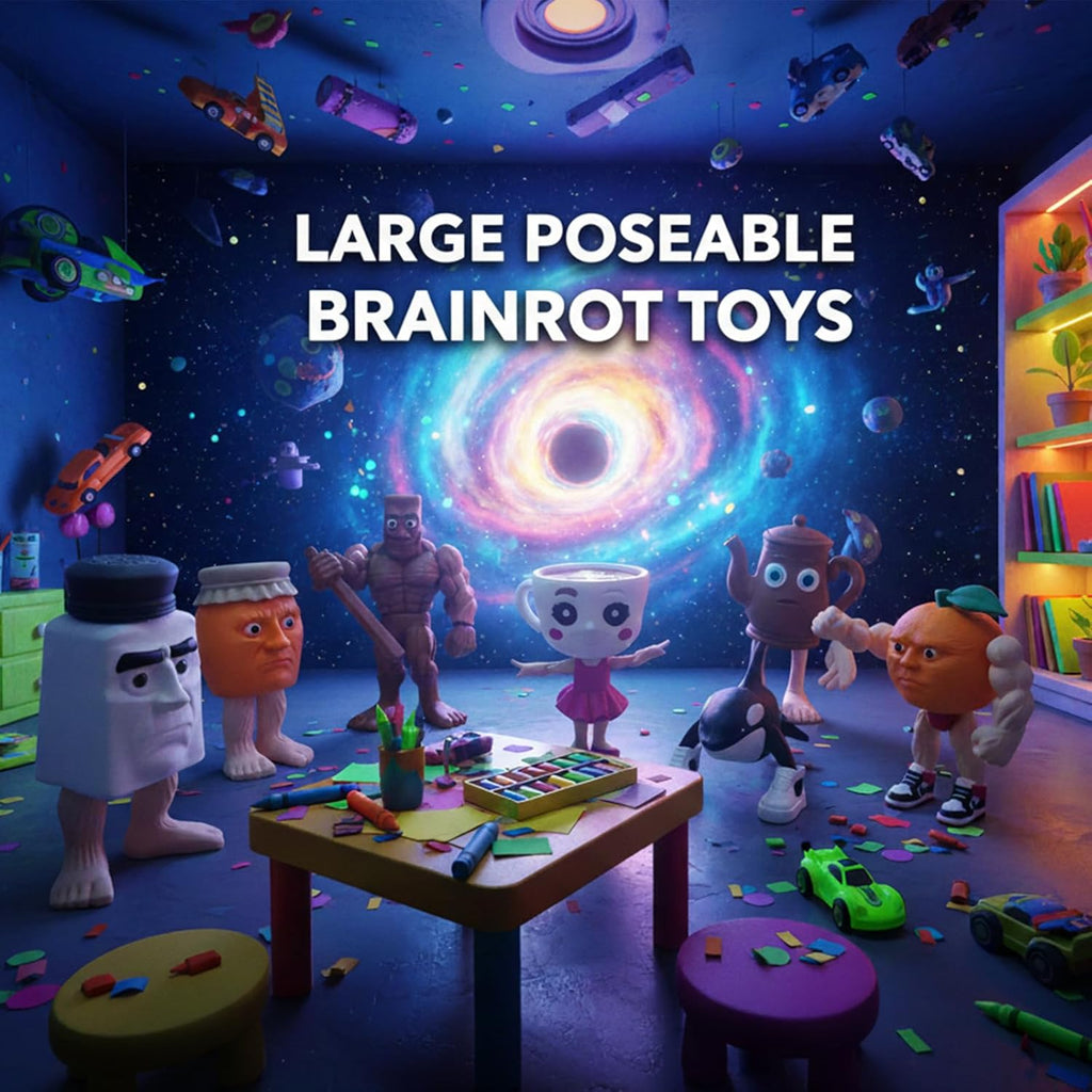 Brainrot Toys,Large Poseable Italian Brainrot Toys,Brainrot Action Figures for Kids,Steal a Brainrot for Fun Desk Display, Collecting & Parent‑Child Playtime Gifts (Udin Din Din Dun)
