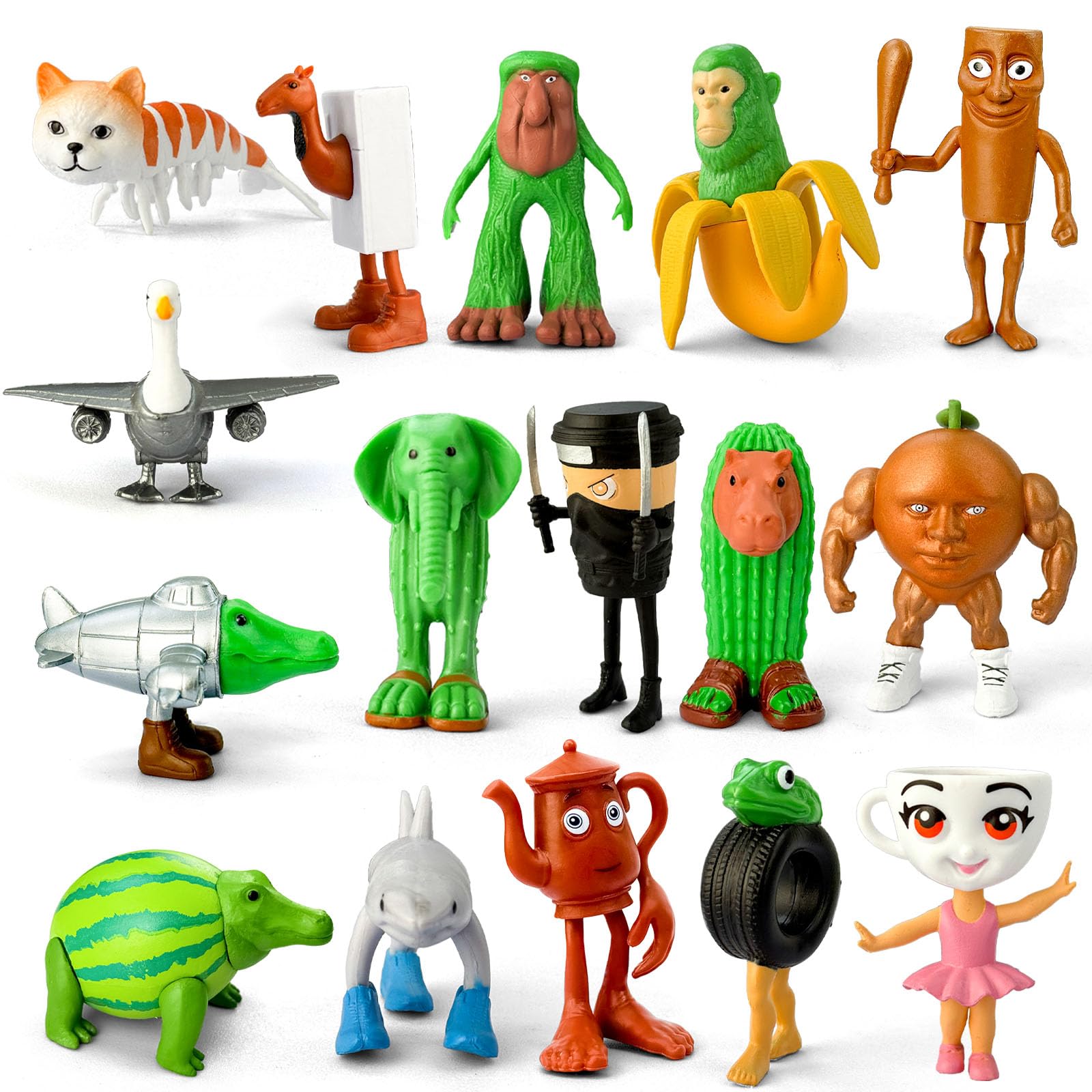8Pcs Italian Brainrot Action Figures,Tralalero Travala Toy Set Tralalero Travala,Tung Tung Tung Sahur, Brr Brr Patapim - Brainrot fidget Toys,Decorations Gifts for Office Room Figurine Decor (1PCS-A)