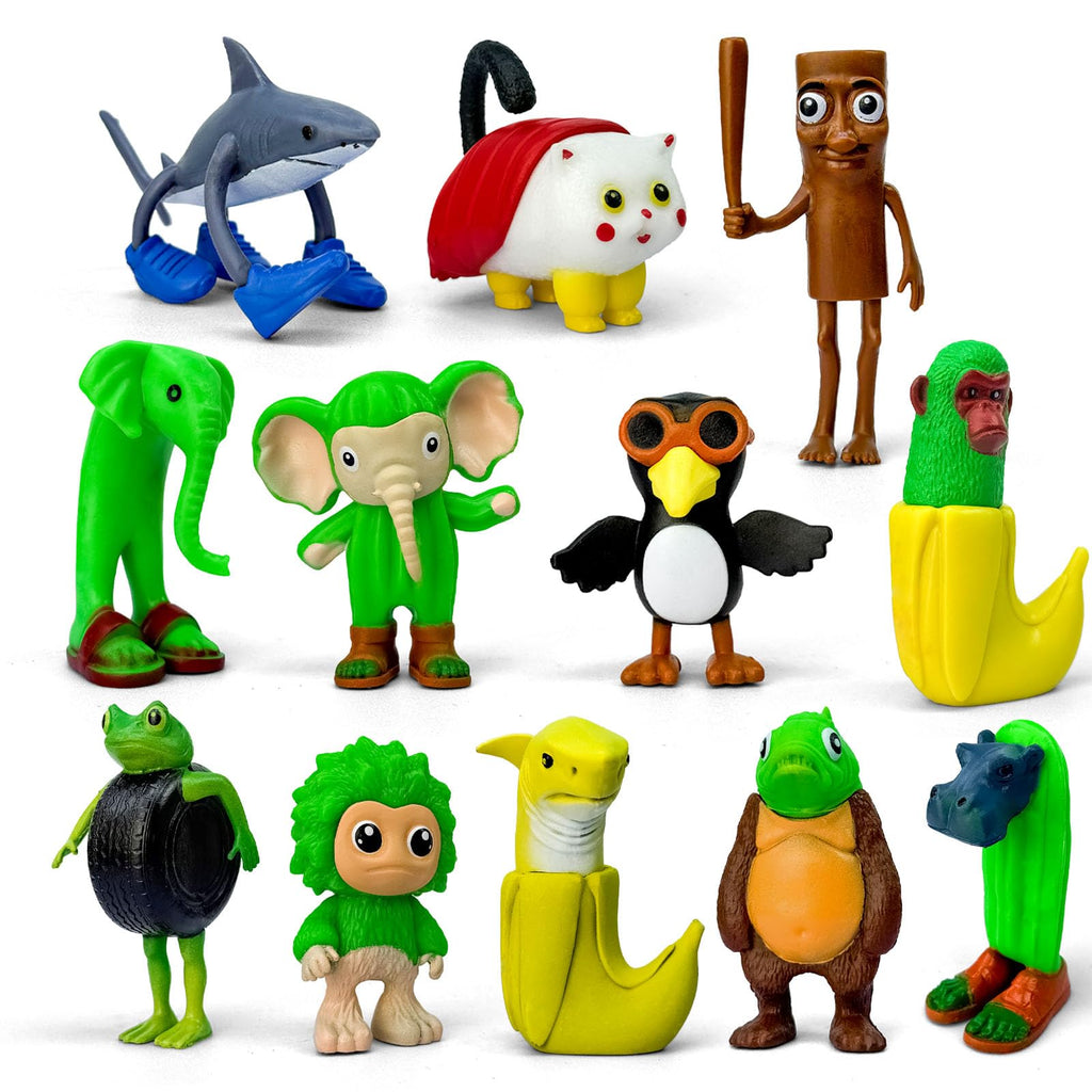 8Pcs Italian Brainrot Action Figures,Tralalero Travala Toy Set Tralalero Travala,Tung Tung Tung Sahur, Brr Brr Patapim - Brainrot fidget Toys,Decorations Gifts for Office Room Figurine Decor (1PCS-A)