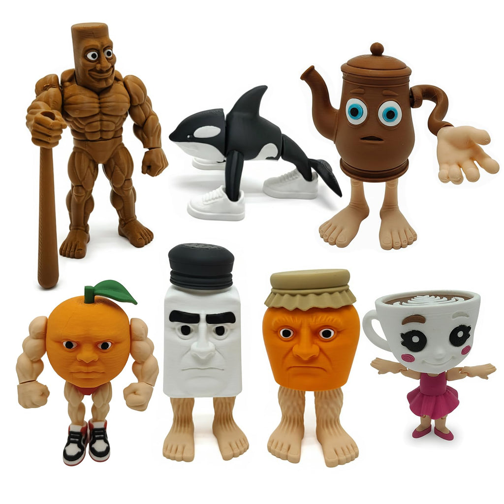 Italian Brainrot Toys, Large Poseable Italian Brainrot Toys, Brainrot Action Figures for Kids, Steal a Brainrot for Fun Desk Display, Collecting & Parent‑Child Playtime Gifts (2Pcs)