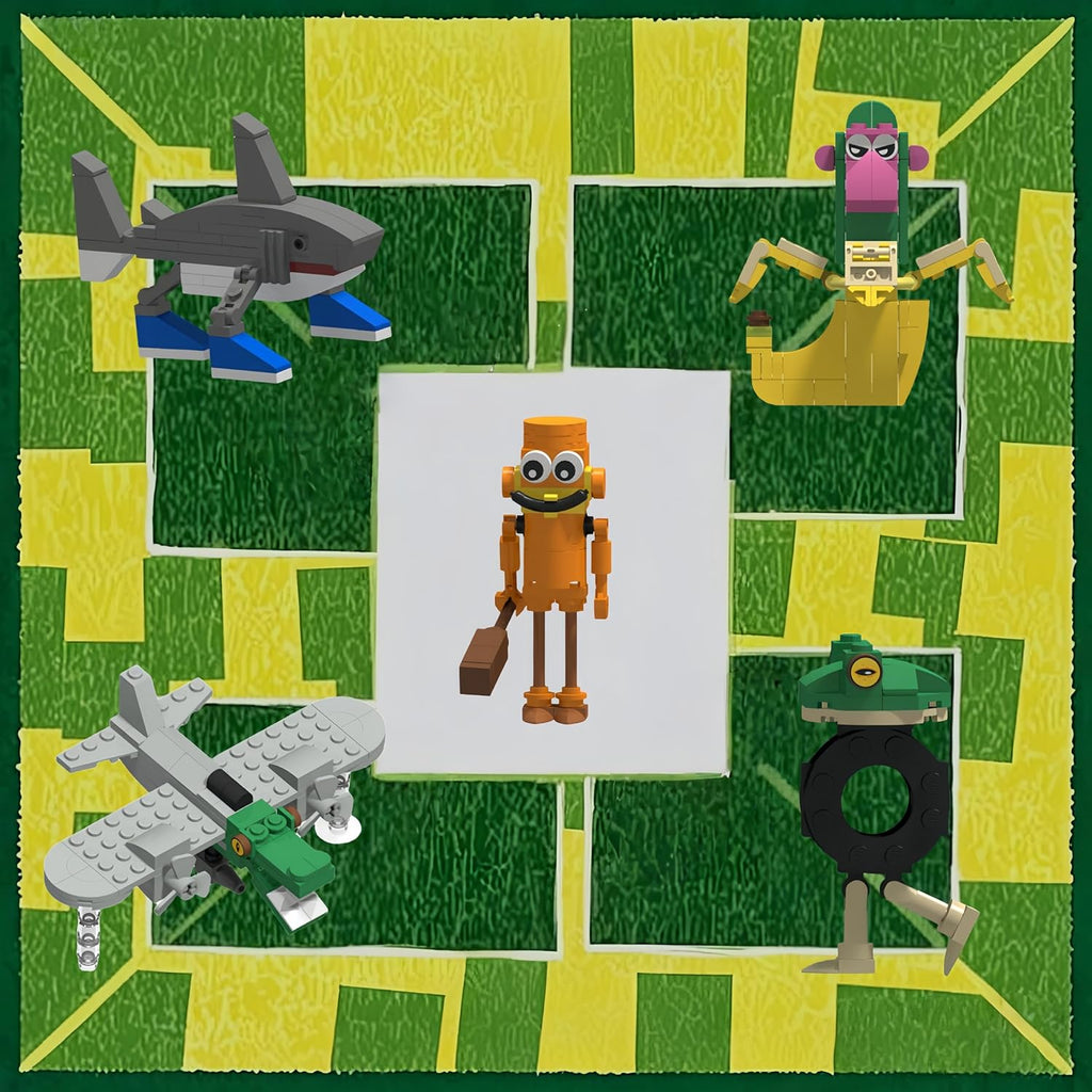 8 Pcs Italian Brainrot Action Building Blocks Set, Tralalero Tralala Collectible Figurines. Viral Desk Decor Gift, for Kids Boys, Girls and Adults