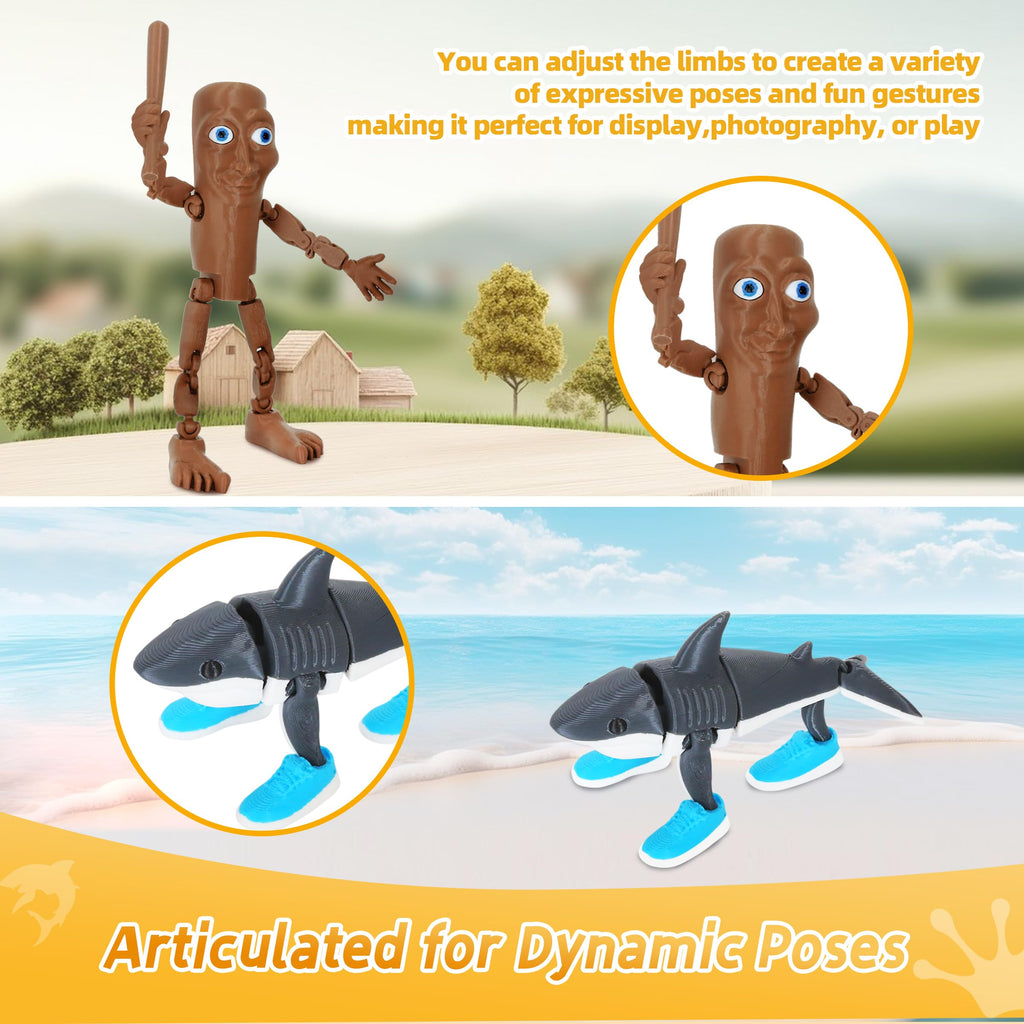 Italian Brainrot Toys, Large Poseable Italian Brainrot Toys, Brainrot Action Figures for Kids, Steal a Brainrot for Fun Desk Display, Collecting & Parent‑Child Playtime Gifts (2Pcs)