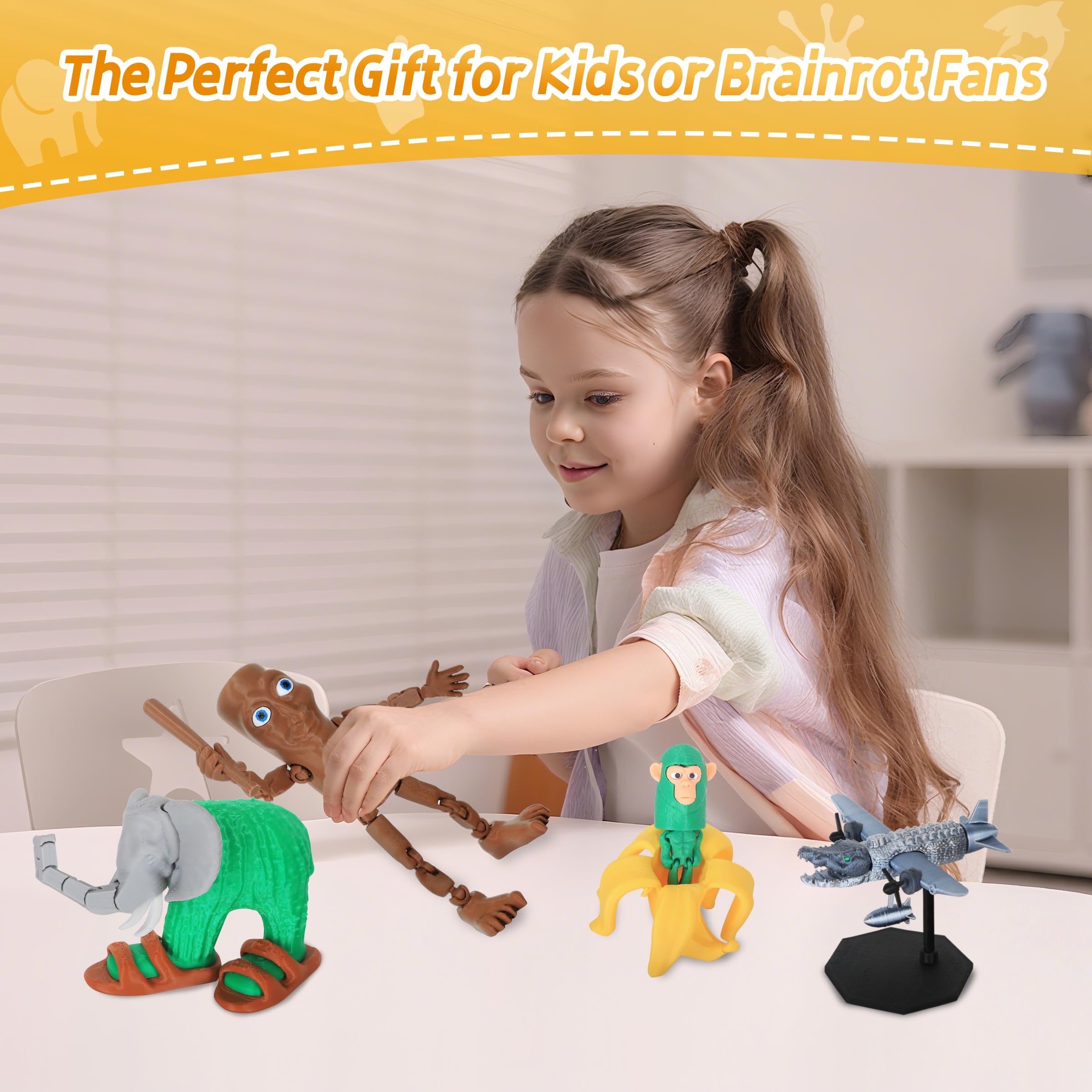 Italian Brainrot Toys, Large Poseable Italian Brainrot Toys, Brainrot Action Figures for Kids, Steal a Brainrot for Fun Desk Display, Collecting & Parent‑Child Playtime Gifts (2Pcs)