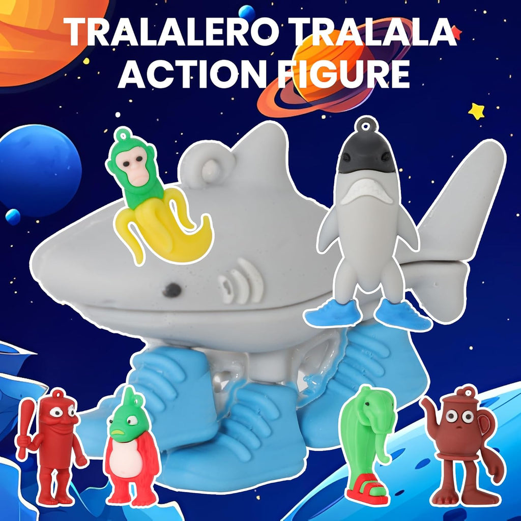 12 PCS Italian Brainrot Toys, Tralalero Tralala Action Figure, Steal a Brainrot Meme Shark Figures Toys 2.5in, Funny Animals, Unique Key Chain Decor Gifts for Fans Office Room Figurine Decorative Dolls
