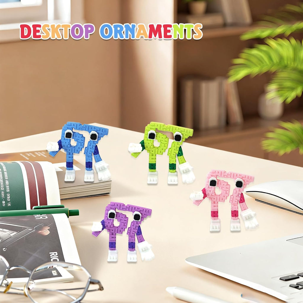 Steal a Brainrot 67 Meme Collectible Figure, Colorful Art Toy Desk Décor, Creative Display Ornament for Home & Office, Flexible Mini Character Statue (4pcs)