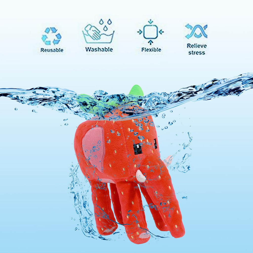 The viral Strawberry Elephant from the Italian Brainrot meme collection in a premium soft-touch plush