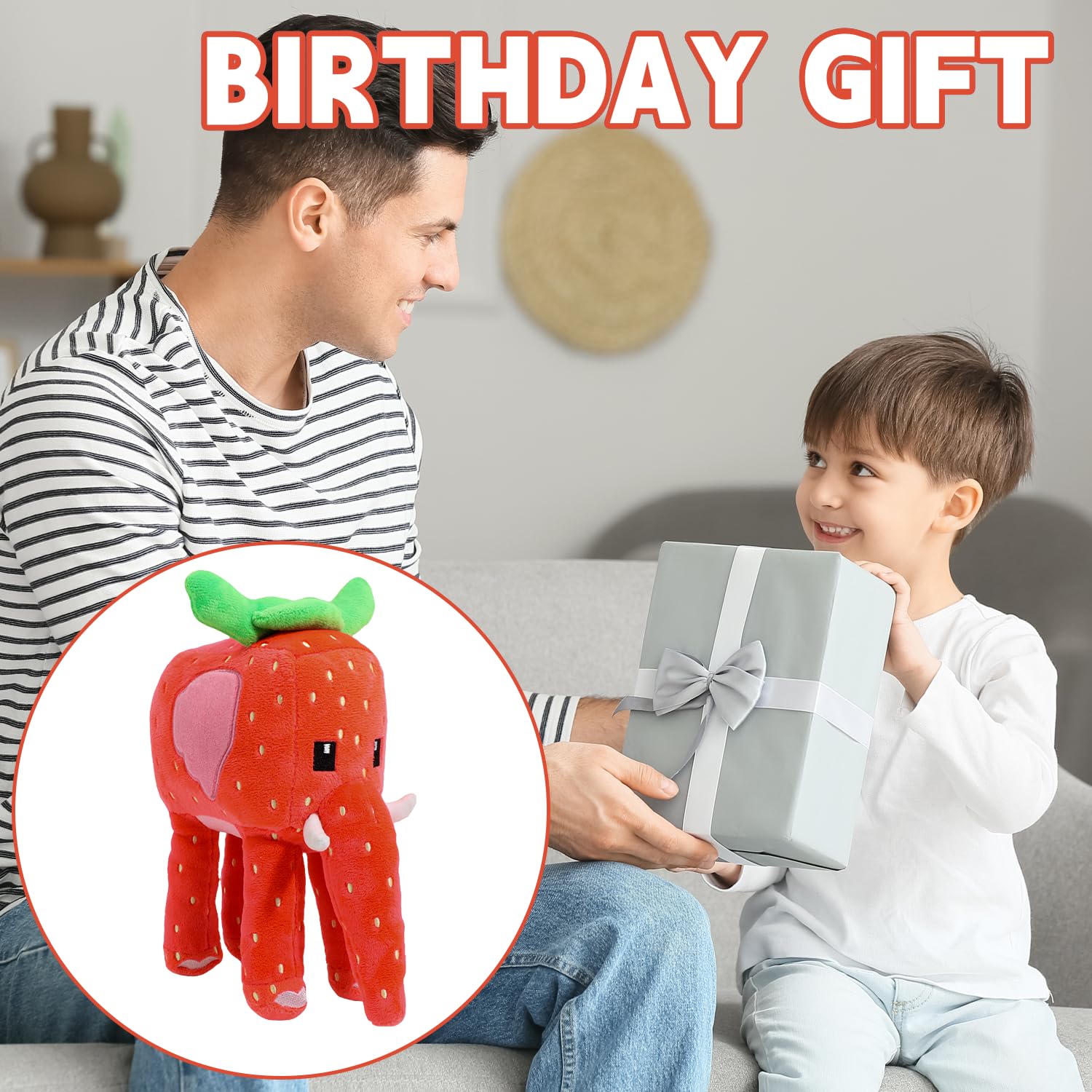 Strawberry Elephant featured as a rare OG entity alongside other Steal a Brainrot plush characters